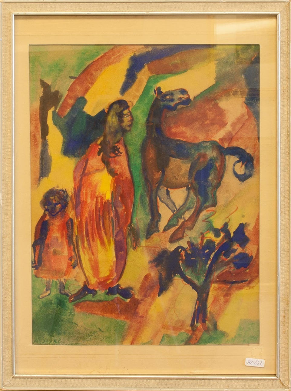 ARTHUR SEGAL. Gypsy kvinna med barn och häst.