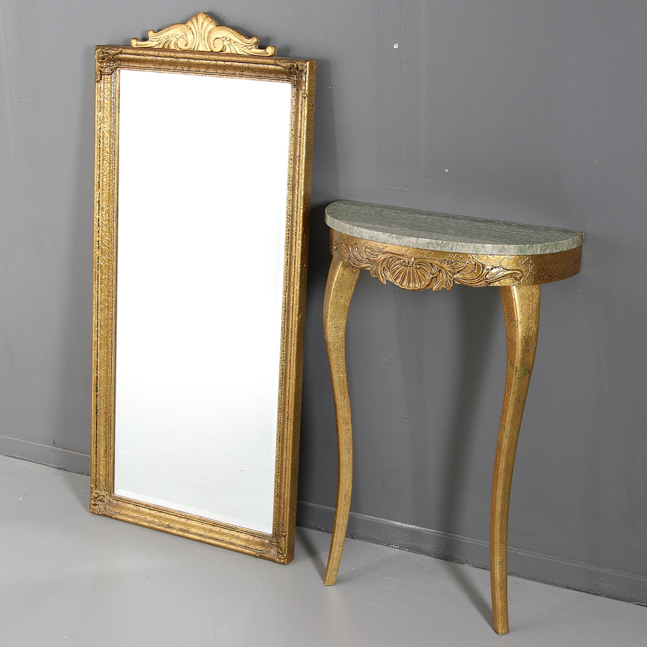 SPEGEL med KONSOLBORD, rokokostil, 1900-tal.