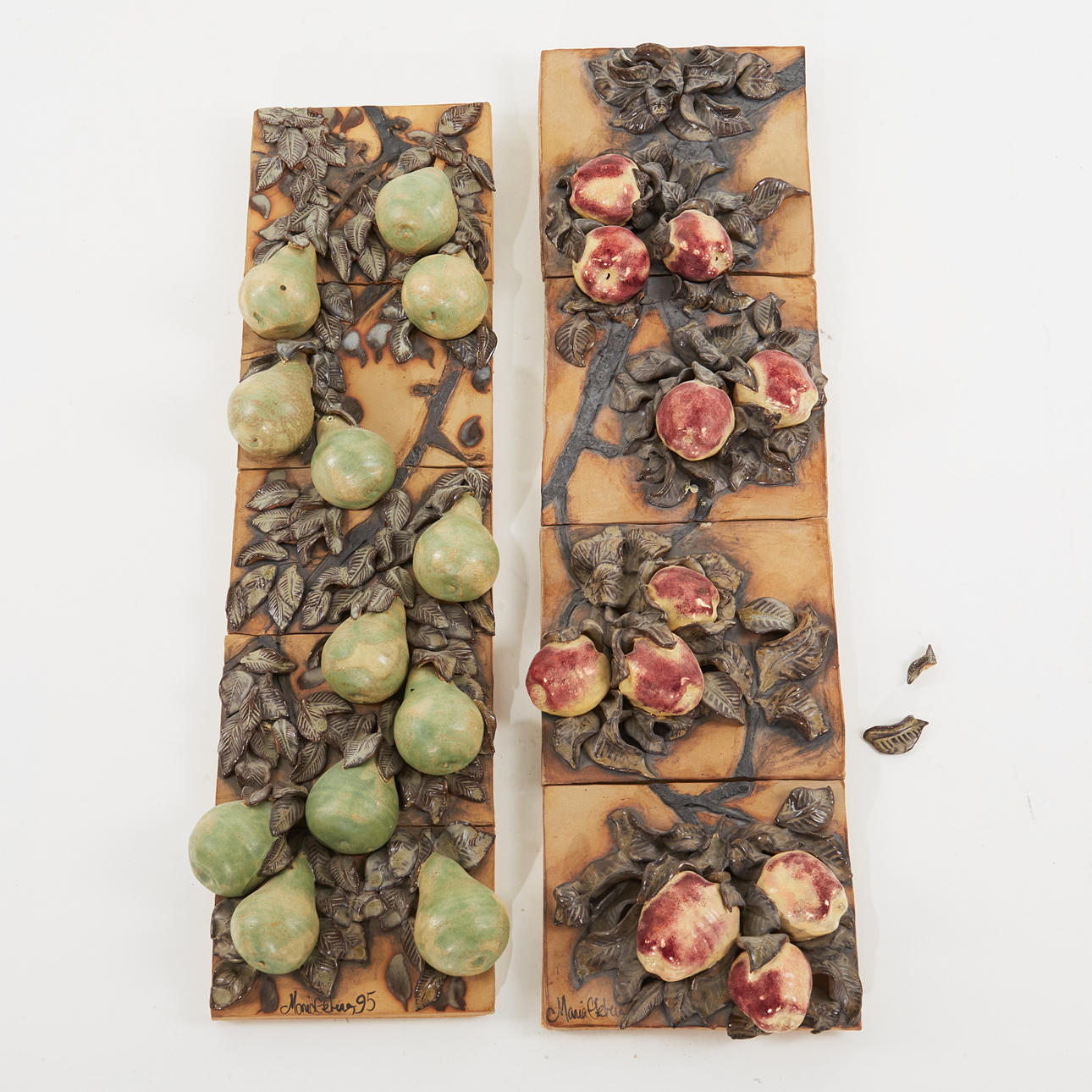 MARIA EKBERG. wall reliefs, 2 pcs., signed and dated -95.