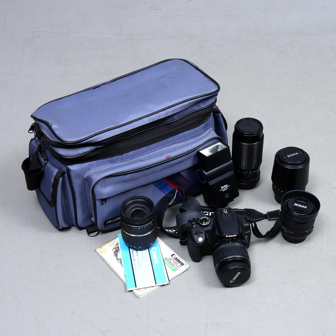 KAMERA CANON 350D mit 4 OBJEKTIVEN und TASCHE.