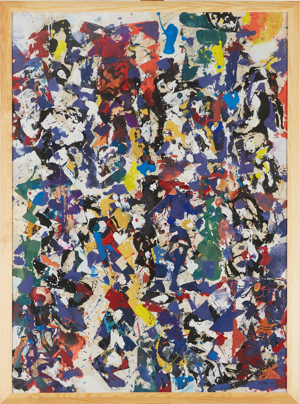 VALTER GIBSON (1928-2002). Composition with color fields, signed and dated 1992, acrylic/collage.