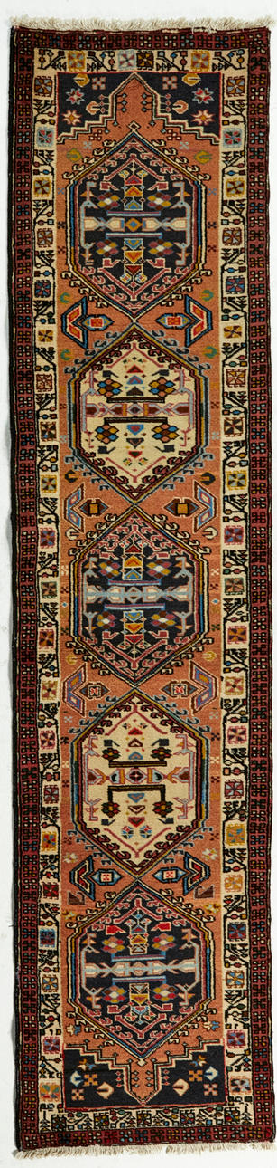 ORIENTTEPPICH / GALERIETEPPICH, alt, persisch, 283x36 cm.