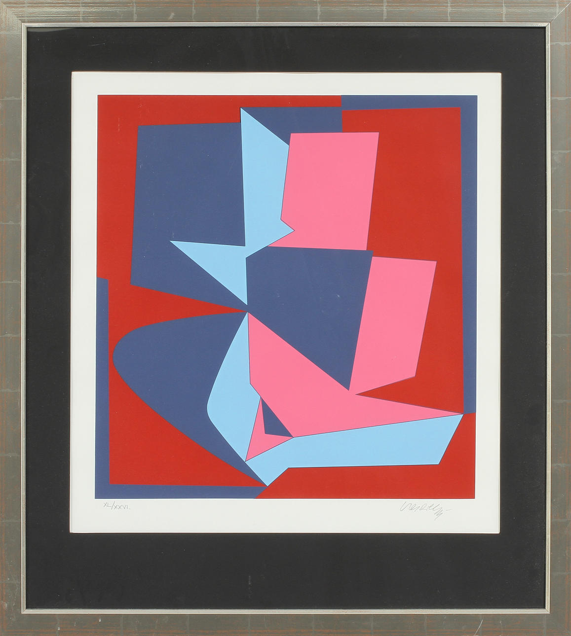VICTOR VASARELY. färgserigrafi, sign o numr XL/XXVI.