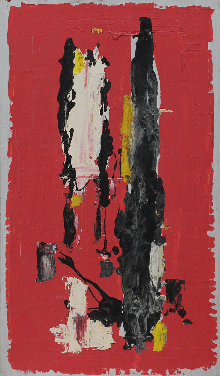 HANS JOHANSSON. Komposition. Olja på pannå (2). Osignerade, intyg a tergo.