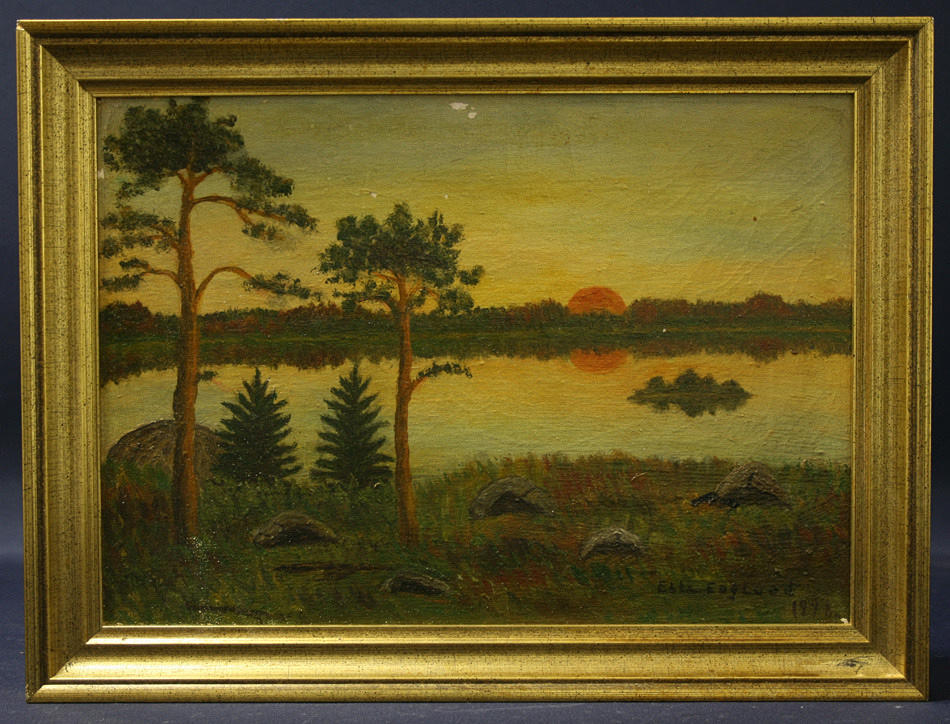 EBBA ENGLUND. skymning på sjön.