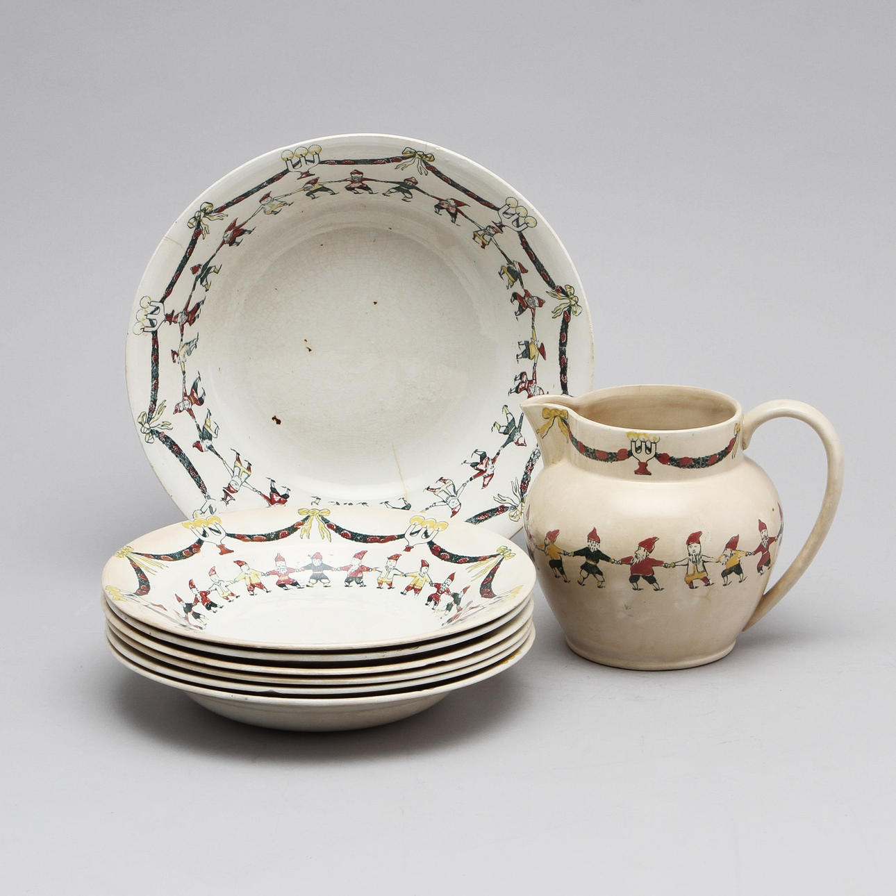 DELAR TILL SERVIS, 8 delar, "Nisse", Gustafsberg.