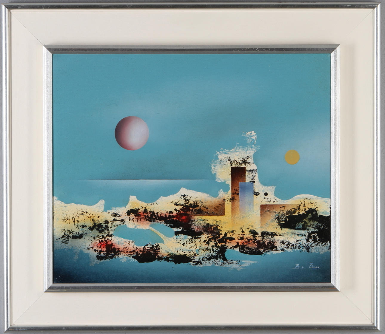 BO ÖRN. komposition, olja på duk, signerad.