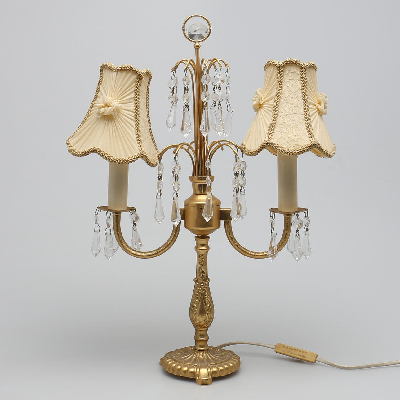 BORDSLYSTER, 2 ljusarmar, 2 våningar, 1950-tal.