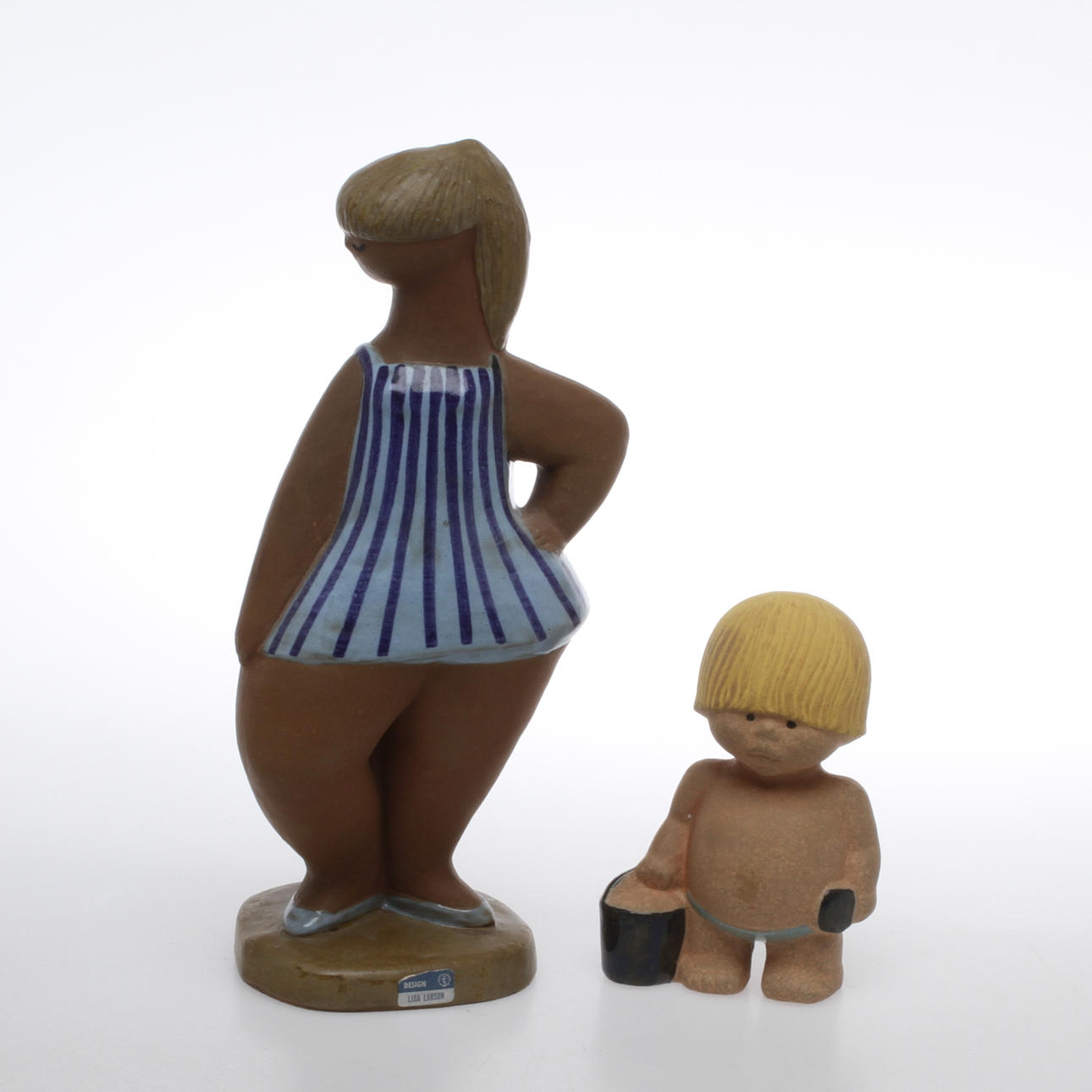 FIGURINER 2 st, "Väst" samt "Dora", stengods, Lisa Larson, Gustavsberg.