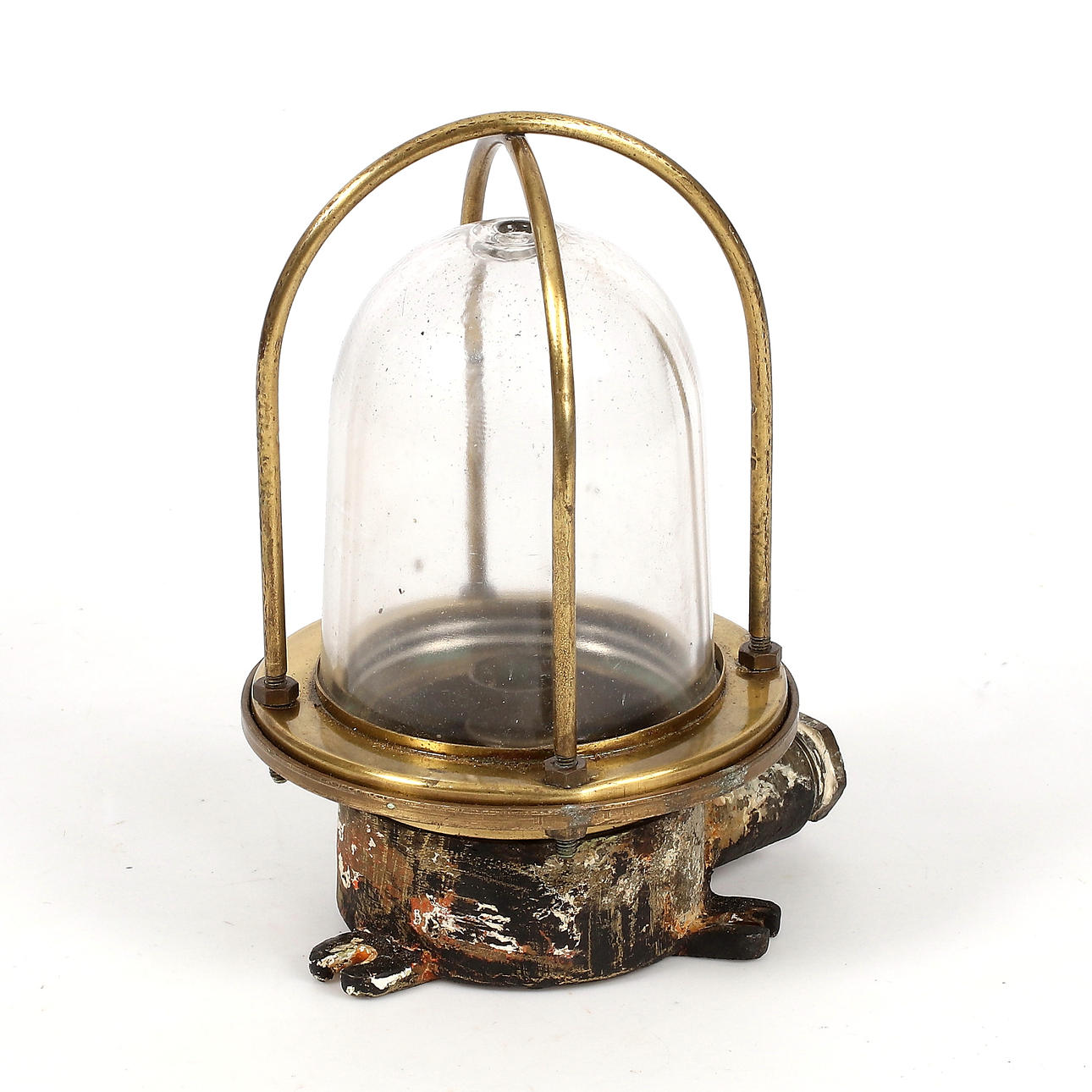 SKEPPSARMATUR, mässing och glas, 1900-tal.