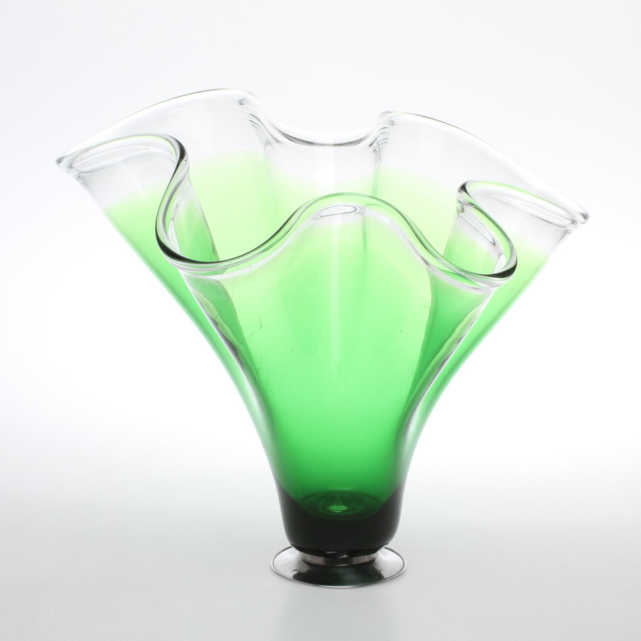 SKÅL, glas, med metallfot, 2000-tal.