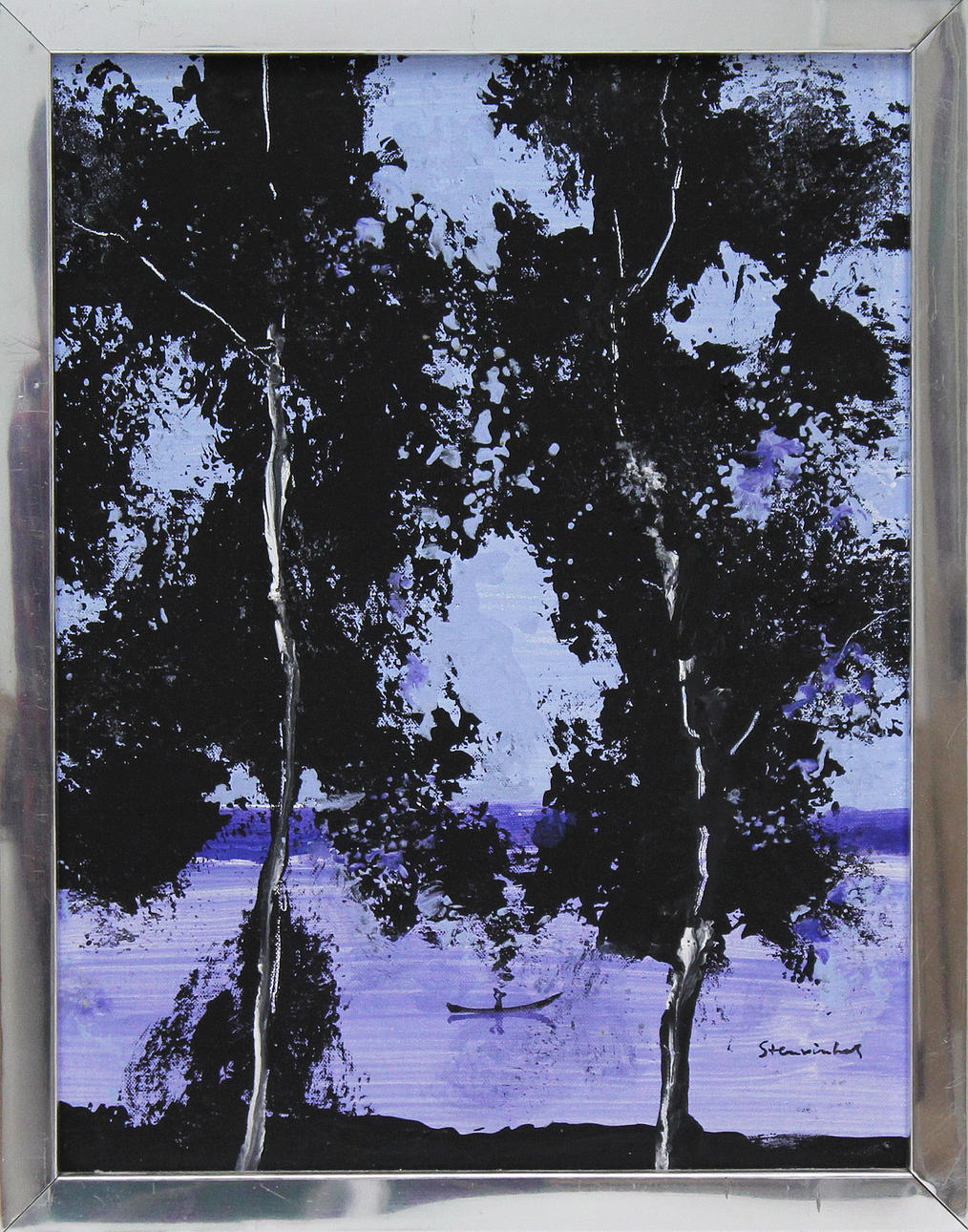 JAN STENVINKEL. "Träd, min vän". Olja på uppklistrad duk. Signerad Stenvinkel.