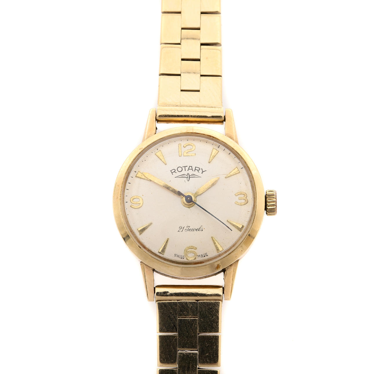 ROTARY. DAMENUHR AUS 9 KARAT GOLD.