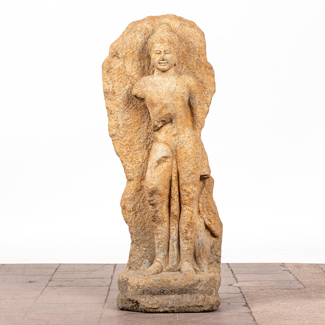 skulptur/figur, Buddha, sten.