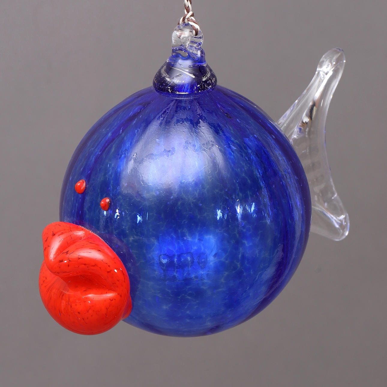 KONSTGLAS, blåsfisk, Westholms Glasstudio.