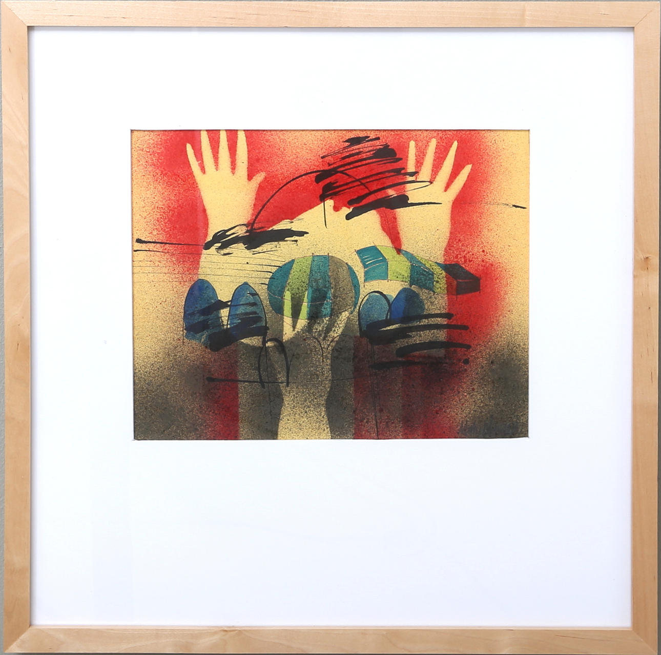 MATZ NORDELL. Abstrakt komposition, blandteknik, signerad Matz Nordell.