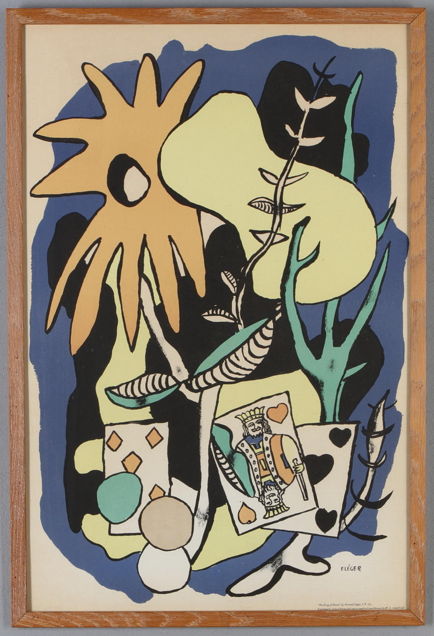 FERNAND LEGER. "The King of Hearts", färglitografi, signerad F Leger i trycket.