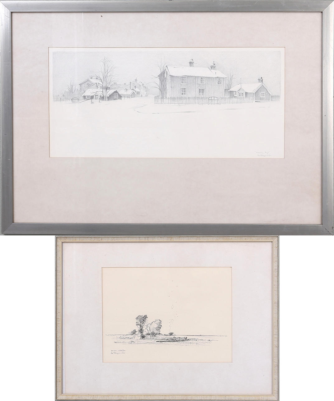 ÅKE PETTERSSON-NÅW. Tavlor, 2 st, signerade åke Pettersson-nåw.