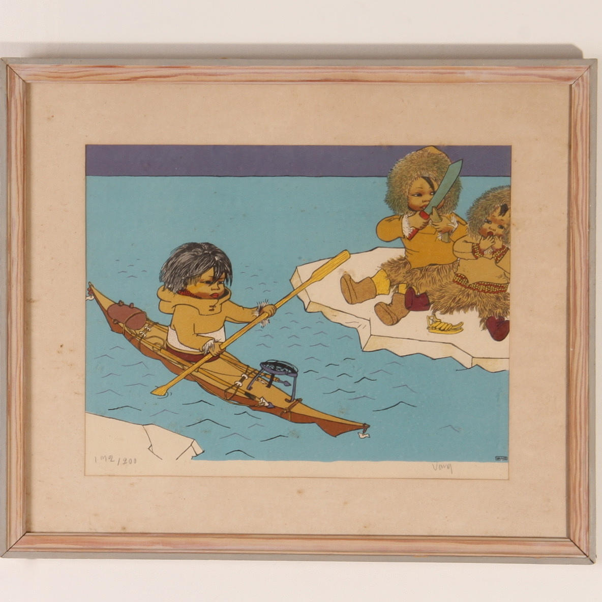 INGRID VANG NYMAN. färglitografi, "eskimå", signerad och numrerad 142/200.