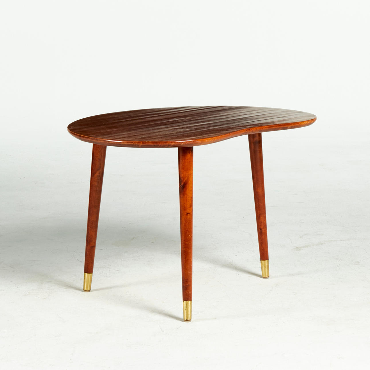 COFFEE TABLE, 1950s, kidney shaped.