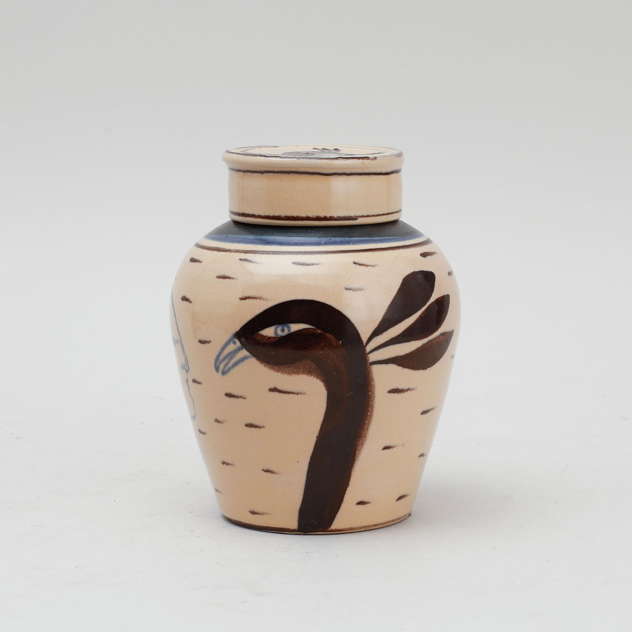 HERMAN FOGELIN. Lockurna, stengods, signerad.