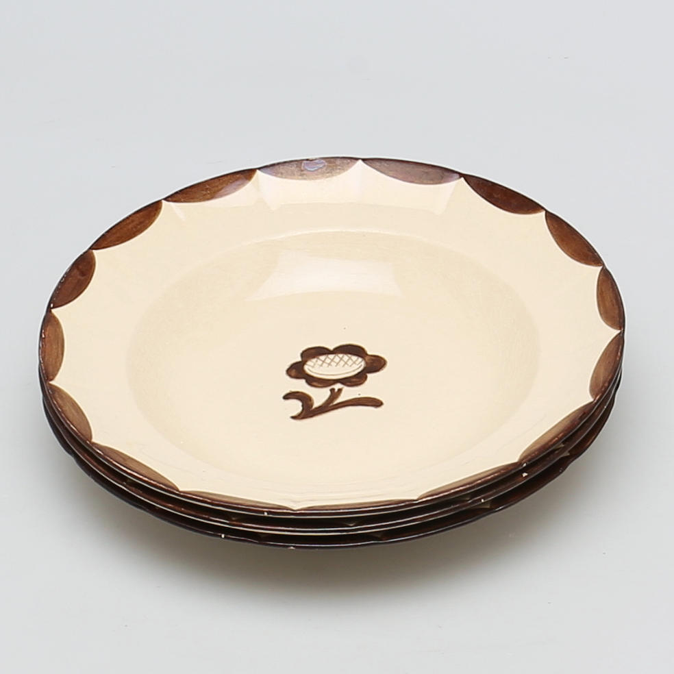 DJUPA TALLRIKAR. 3 st. porslin. Wilhelm Kåge, Gustavsberg.