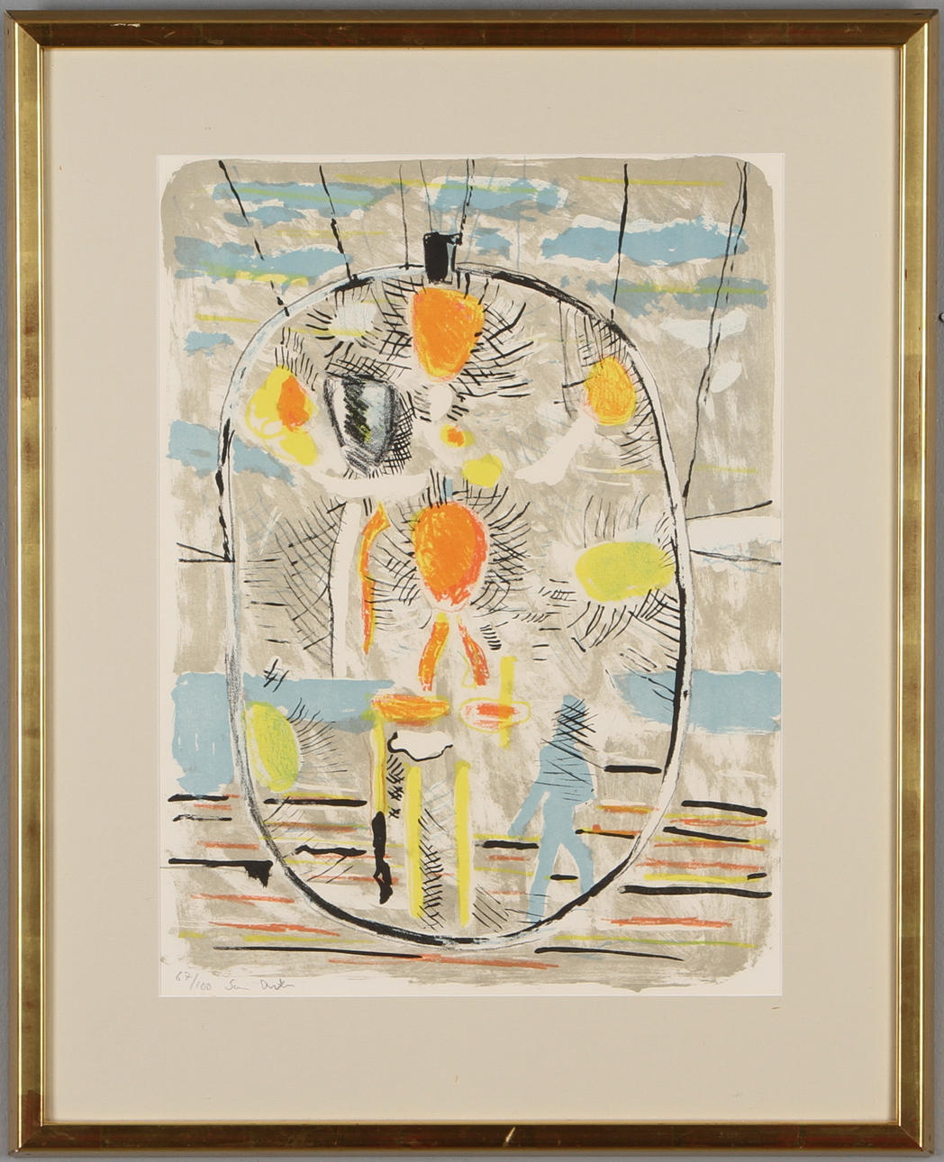 SVEN ERIXSON. Komposition, färglitografi, signerad och numrerad 67/100.