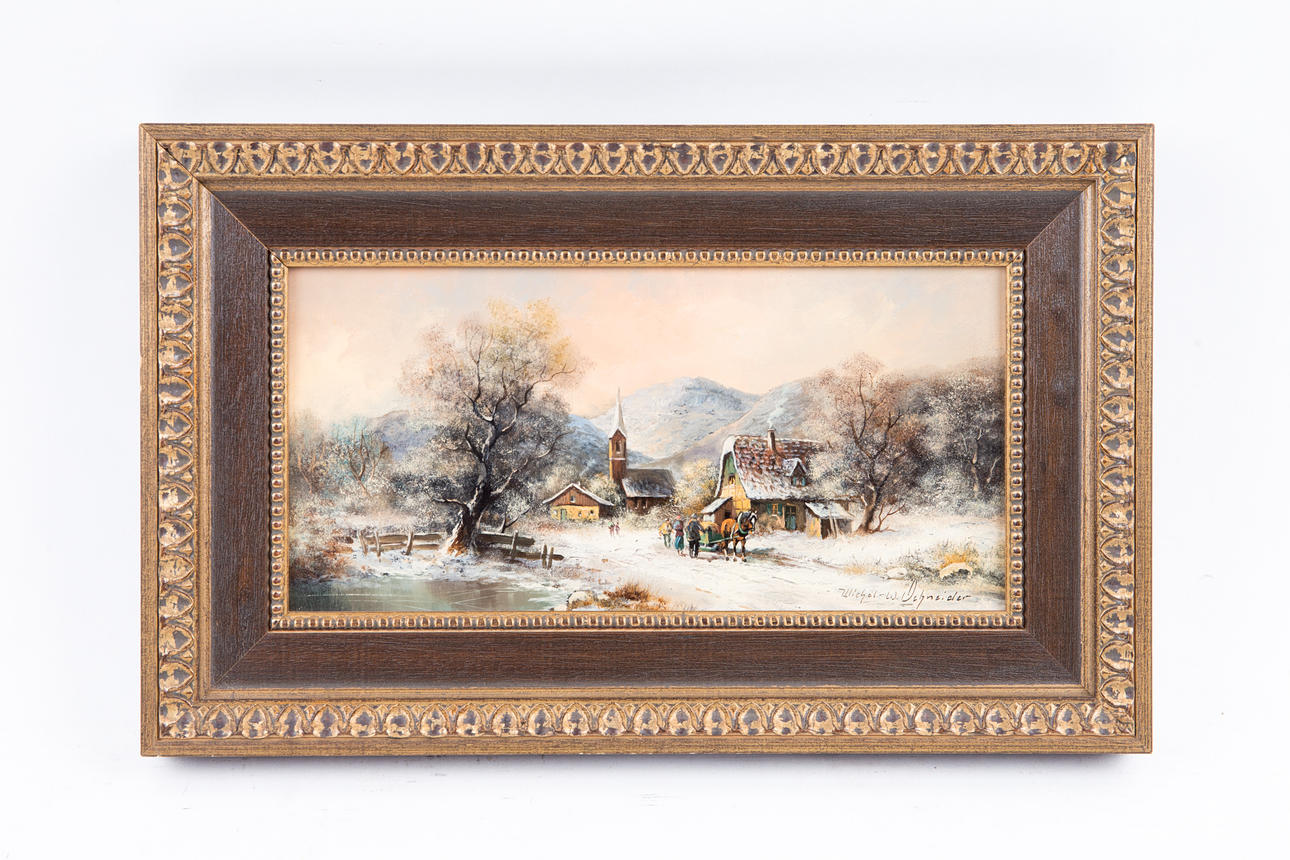 MICHAEL W. SCHNEIDER. Michael W. Schneider, Gemälde, Winterliche Dorfansicht.
