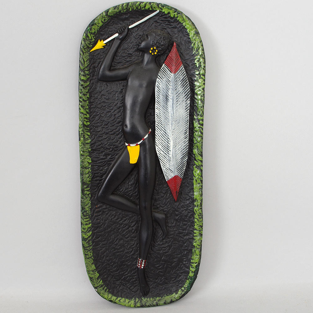 VÄGGRELIEF, målad gips, 1950-tal.