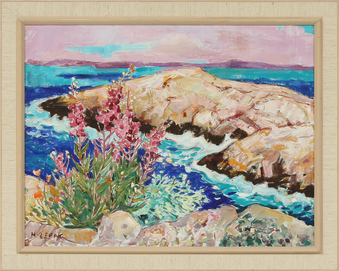 HUGO LEPIK. Olja på duk, signerad H. Lepik. Bohuslänska klippor, Göteborg.