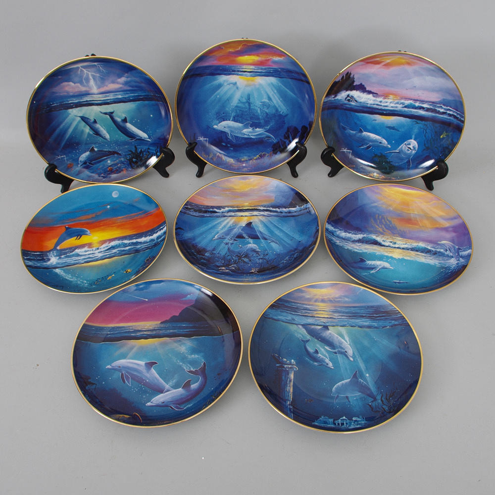 TALLRIKAR, "Delfiner", Franklin Mint, Delmary.