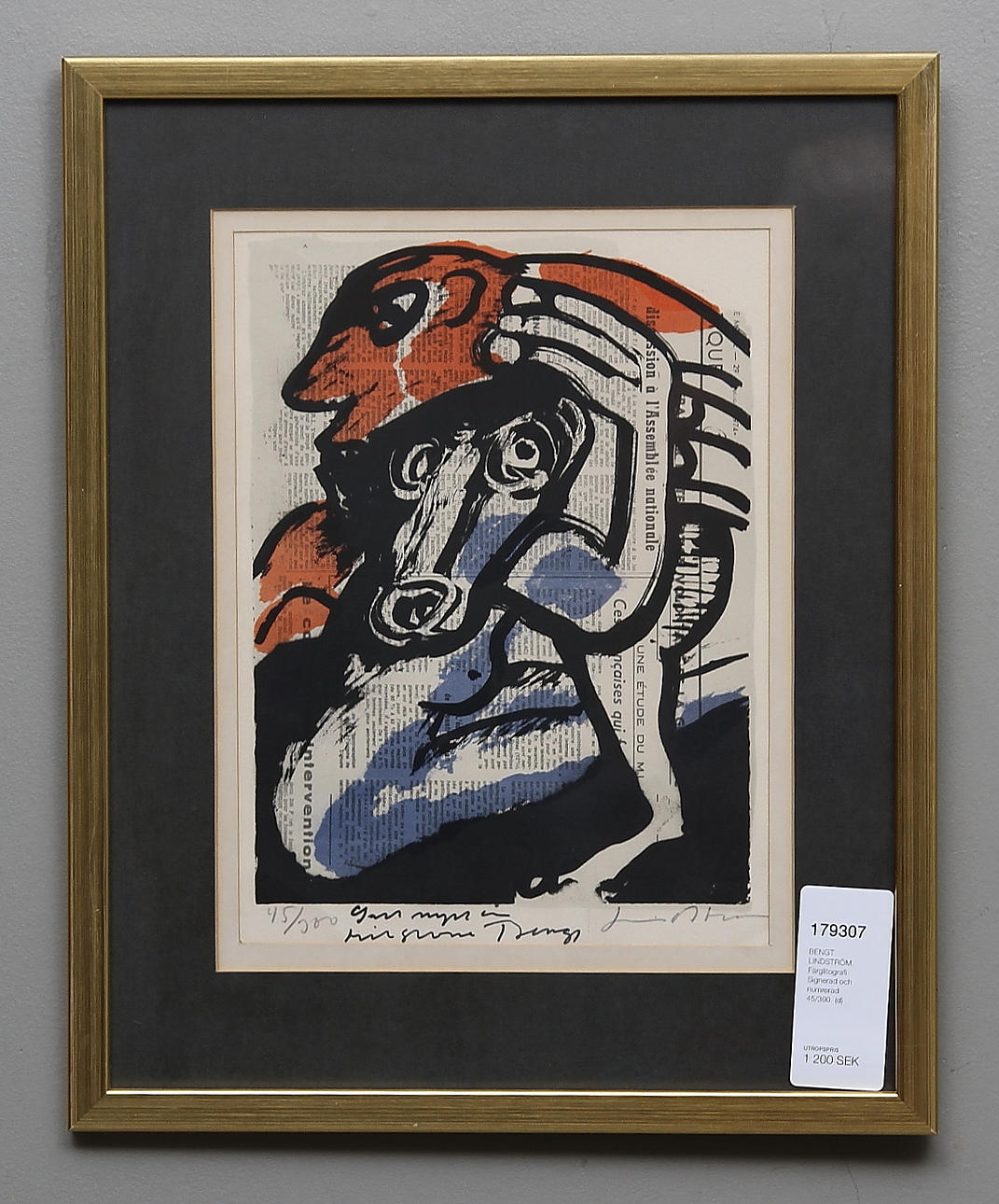 BENGT LINDSTRÖM. Färglitografi. Signerad och numrerad 45/300.