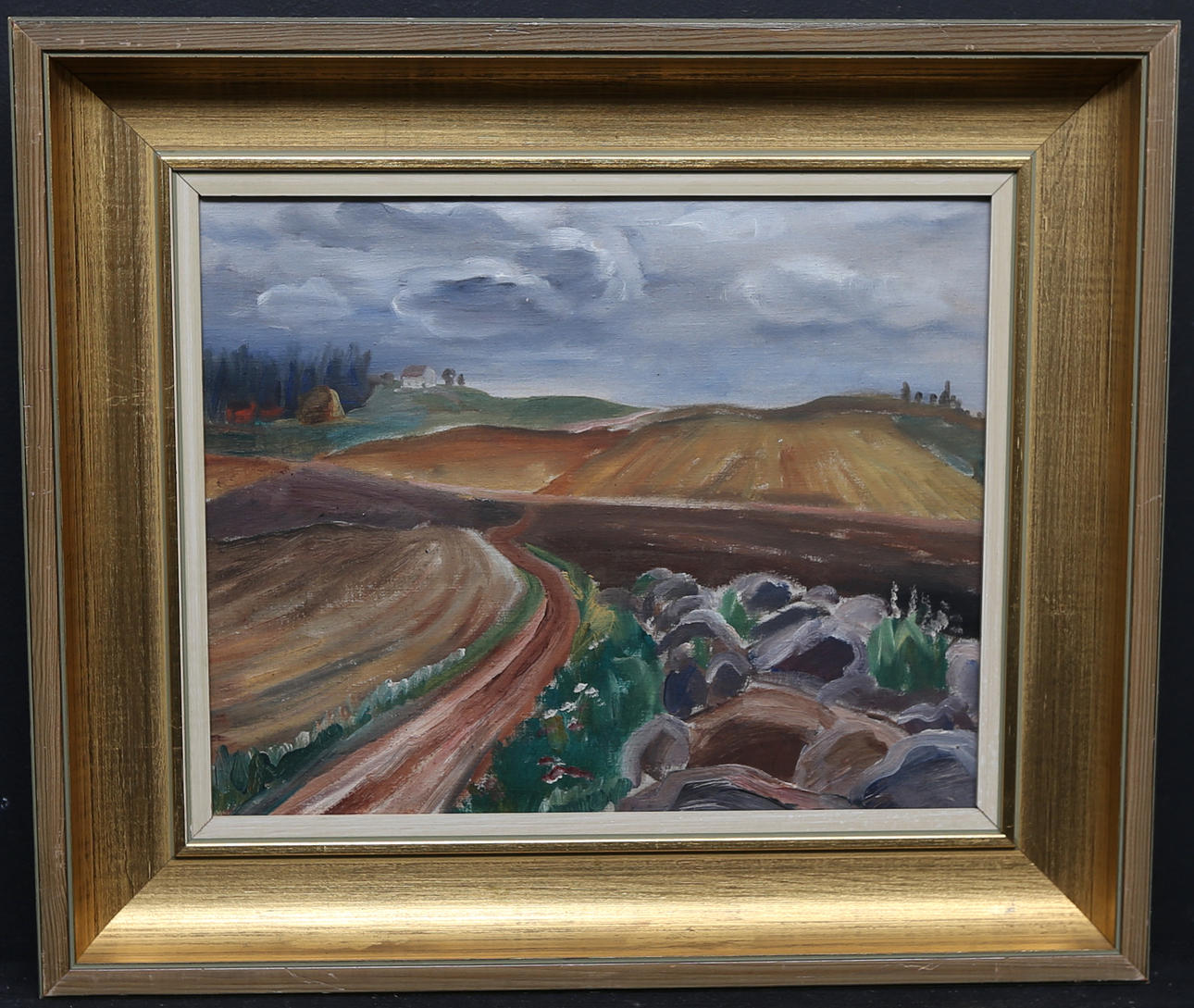 AXEL ANDERSSON. Blick vom Ledberg. Öl auf Leinwand, unbemalt.