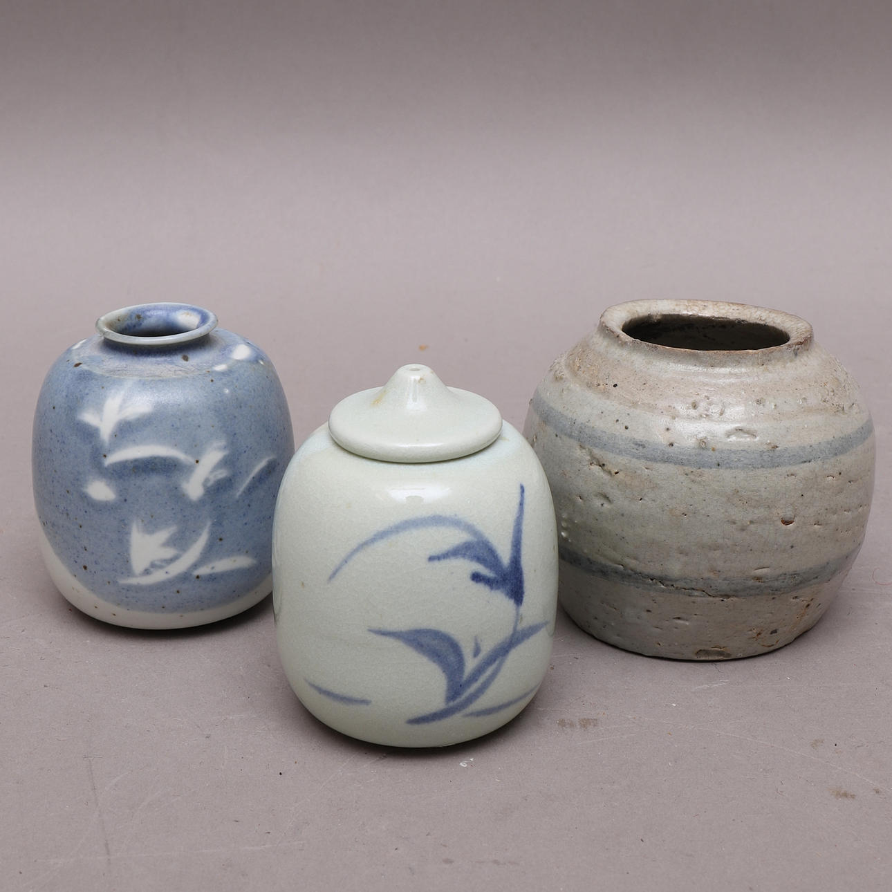 MUG, 3 pcs., earthenware, i.a. Taizé, France.