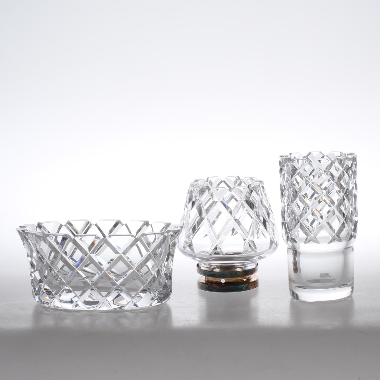 PARTI GLAS, 3 delar, mestadels "Sofiero" Gunnar Cyren Orrefors.