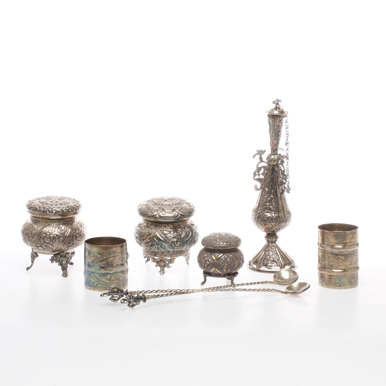 PARTI SILVER, 8 delar, orientaliskt.