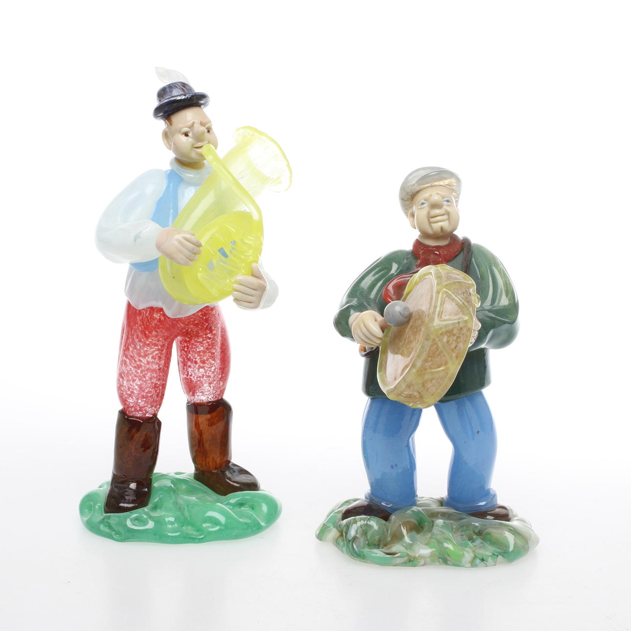 FIGURINER 2 st, glas, möjligen Czekoslovakien.