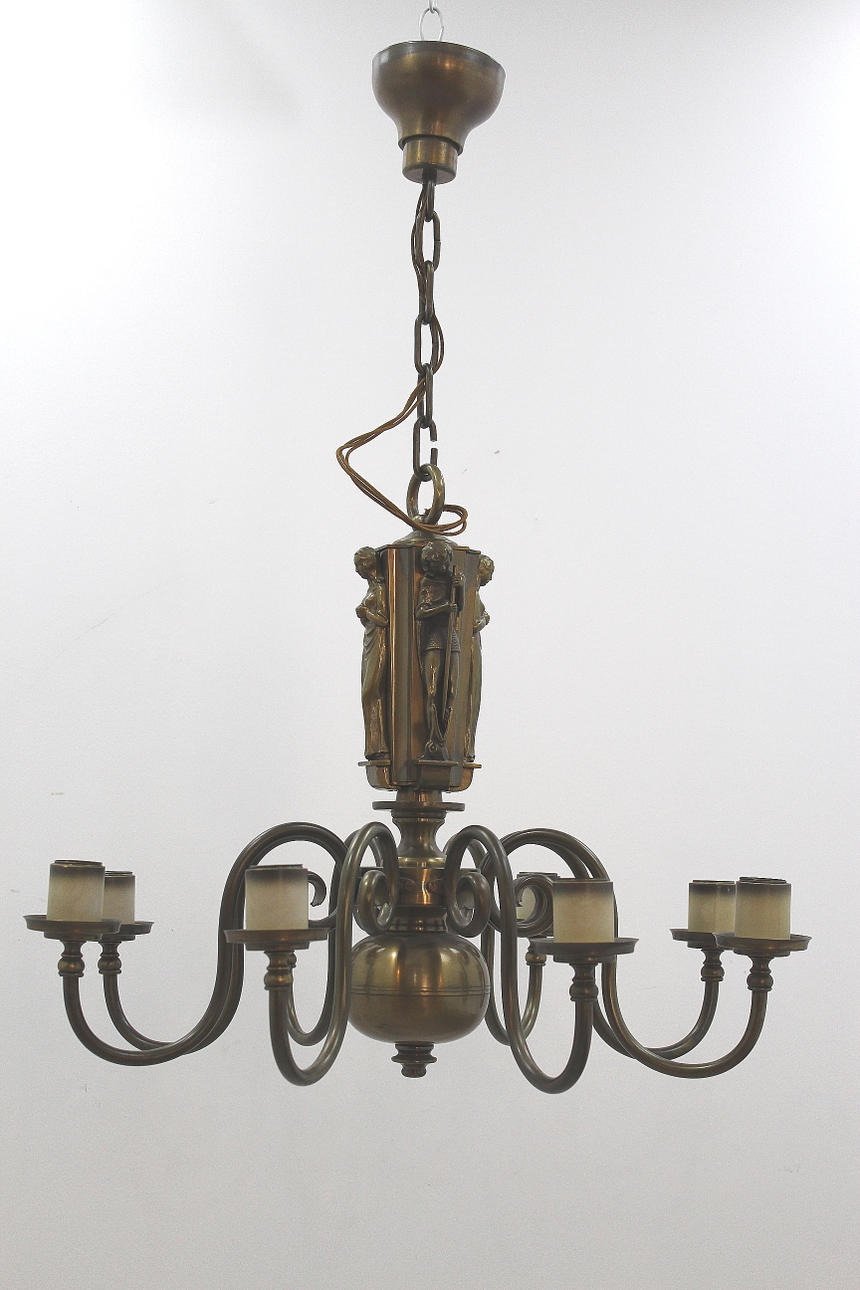 MALMKRONA, 8 ljuspunkter, 1920-talet, höjd 90 cm.