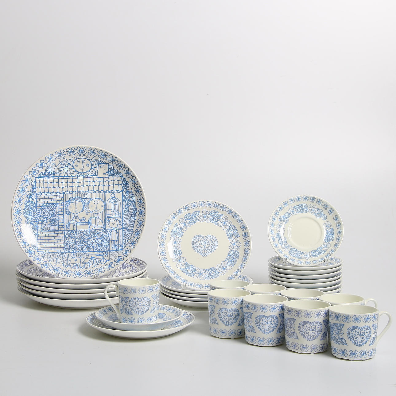 KAFFESERVIS, 31 delar, "Boro", Stig Lindberg, Gustavsberg.