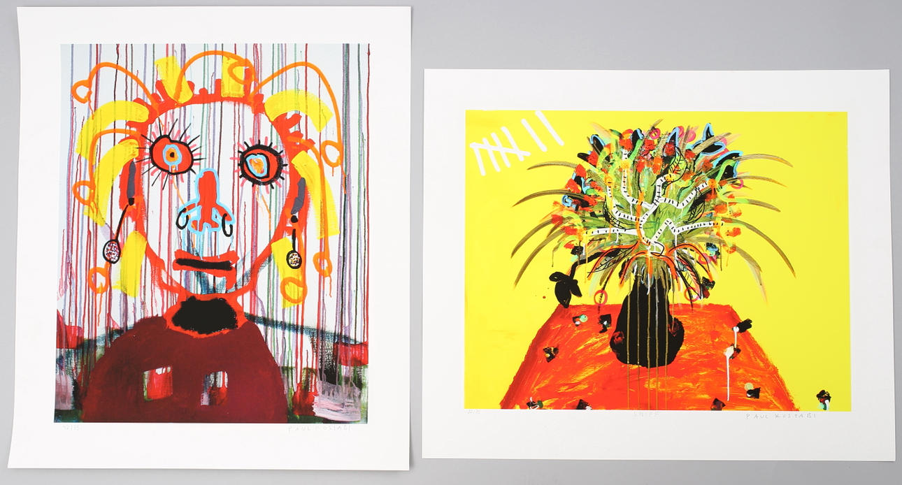 PAUL KOSTABI (GEBOREN IN WHITTIER 1962). GRAFIK, 2 bitar.