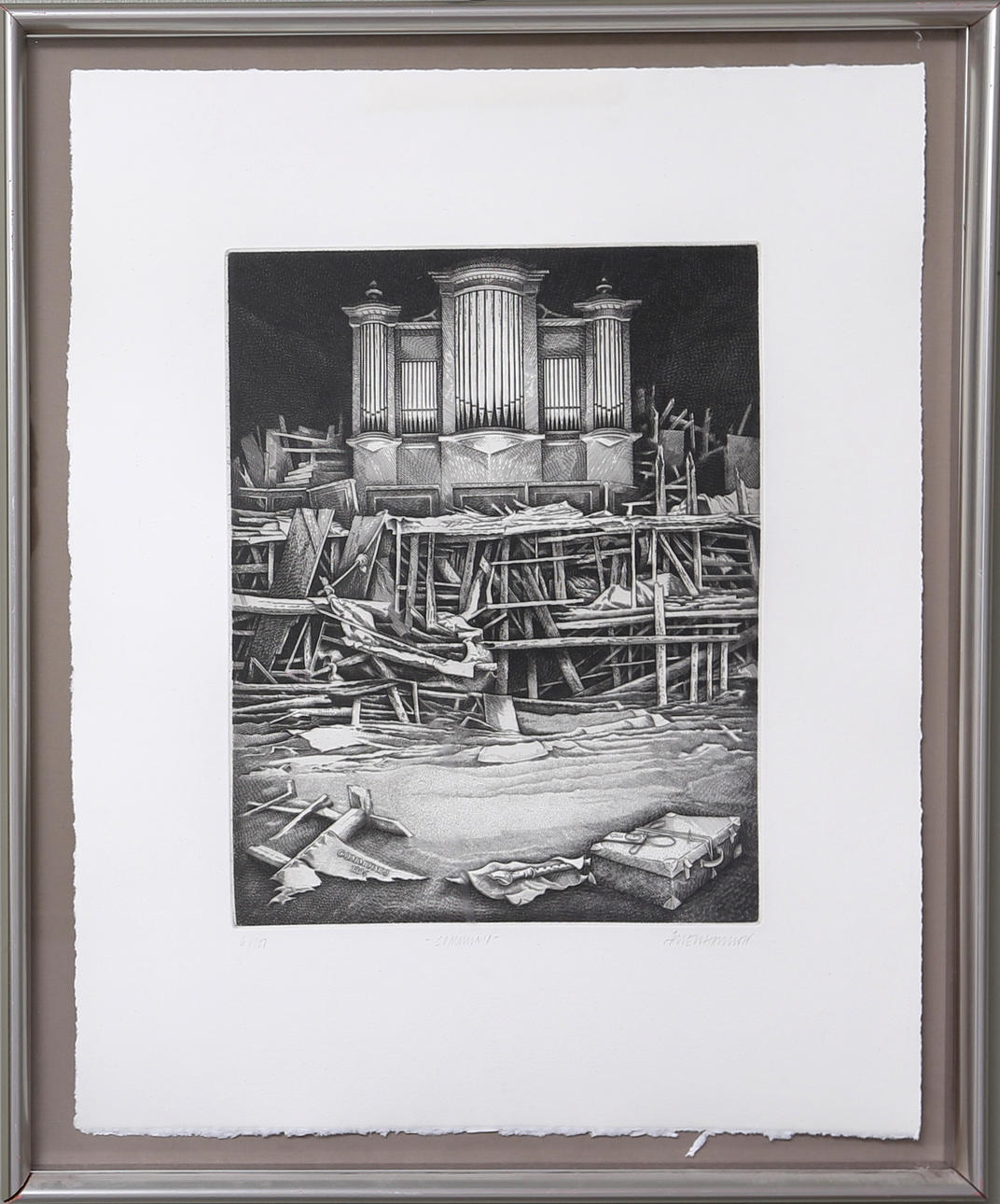 ÅKE JOHANSSON. "COMMUNIO" Etsning no 6/100, signerad Åke Johansson.