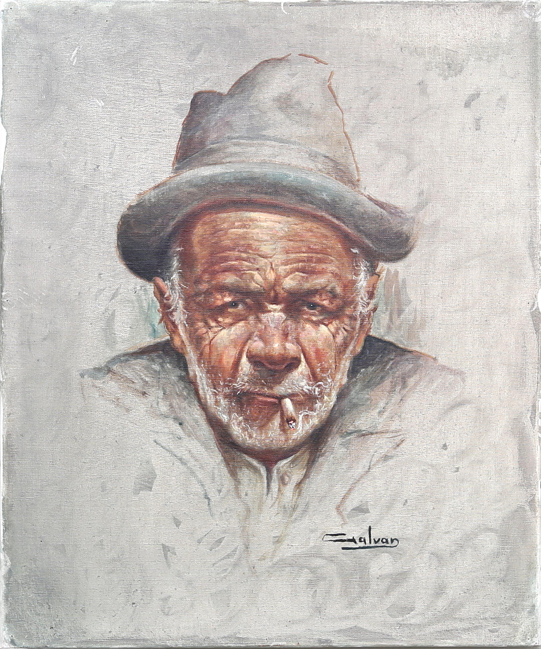 JOSÉ GALVAN. Porträtt, olja på duk, signerad o daterad Galvan.