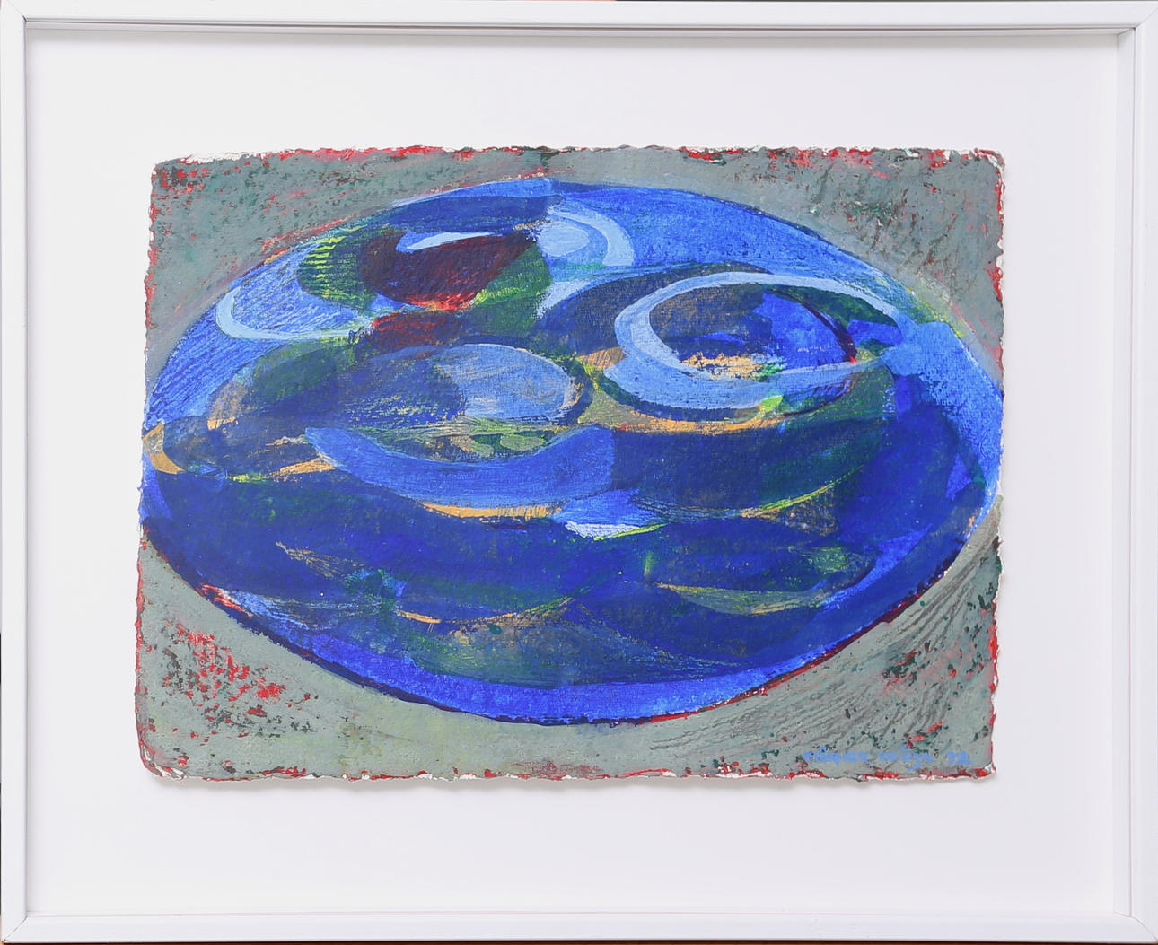 MÖRNER FRÖJD. Abstrakt komposition, akvarell på duk, signerad o daterad Mörner Fröjd 92.