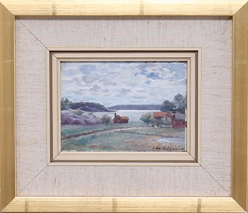 FRANS WILHELM ODELMARK. Insjölandskap, akvarell, signerad F W Odelmark.