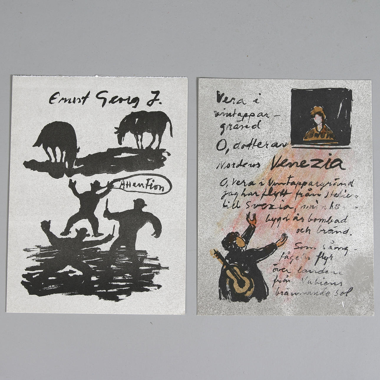 GÖSTA WERNER. 2 st. litografier, osignerade.