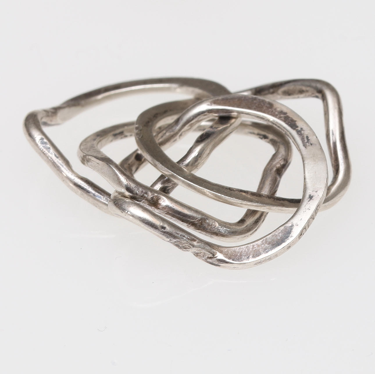 PUZZLE RING, silver.