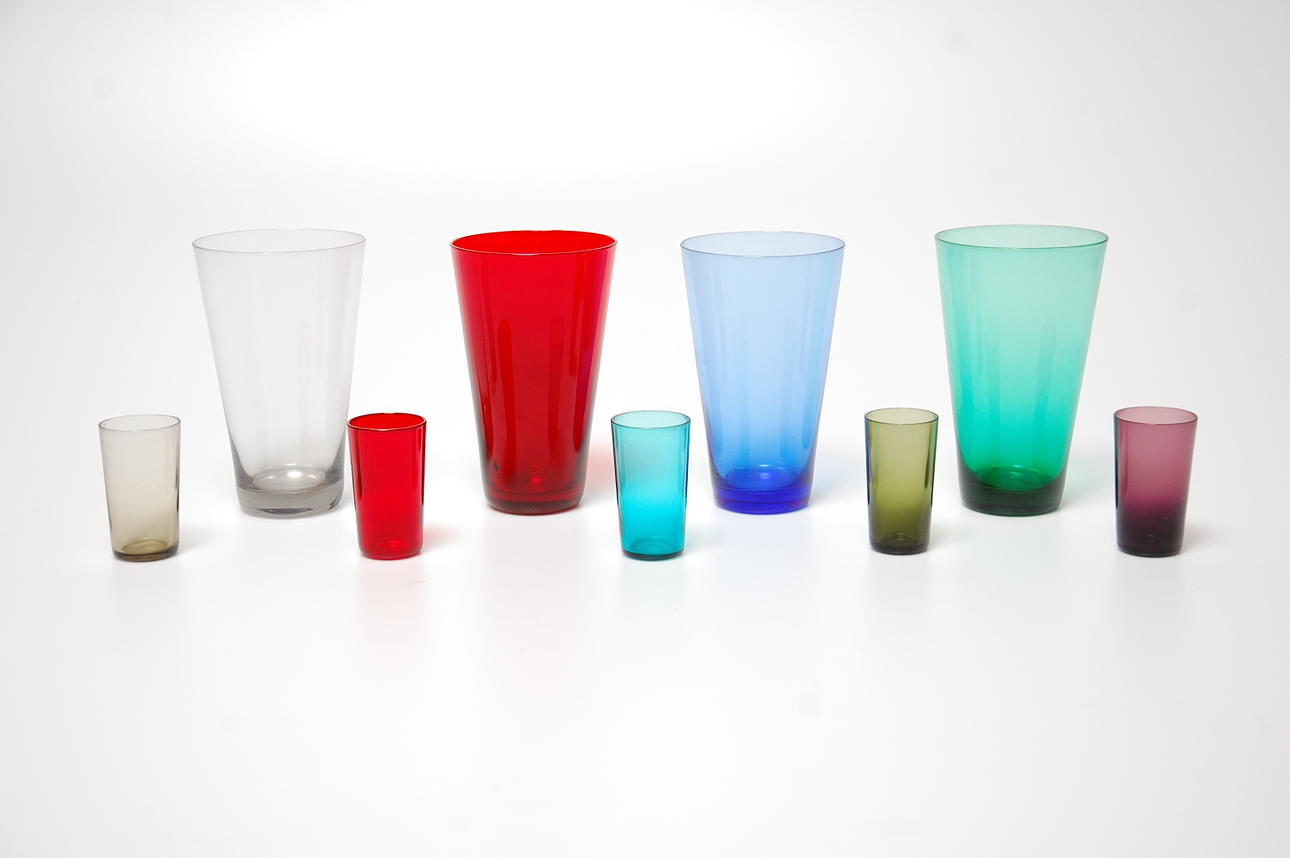 GLASSERVISDELAR, 9 delar, Reijmyre, 1950-tal.