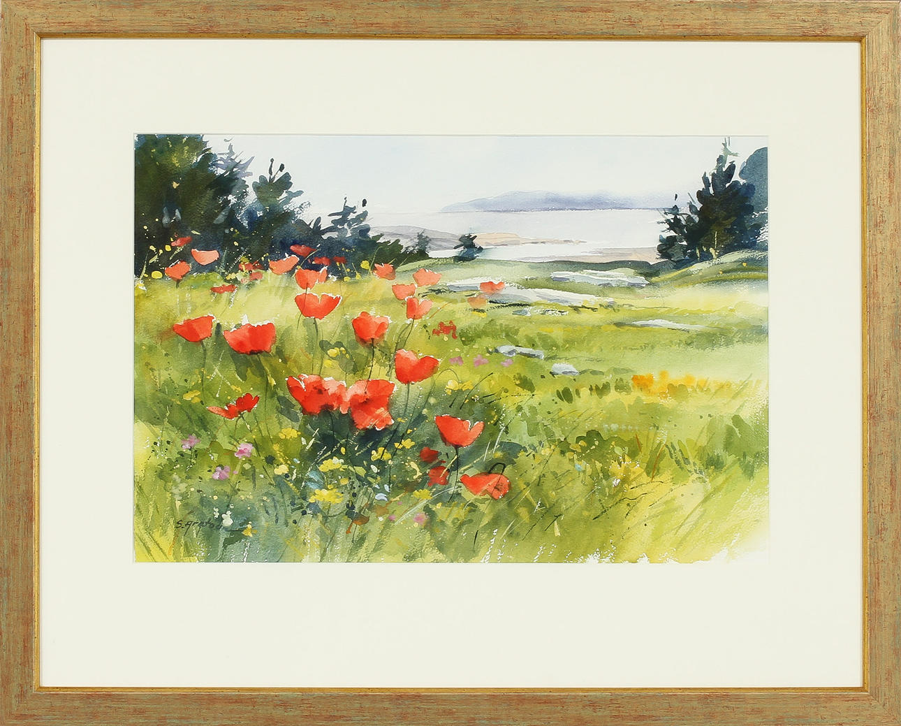 SARO ARATOUN. Motiv från Tjörn, akvarell, signerad.