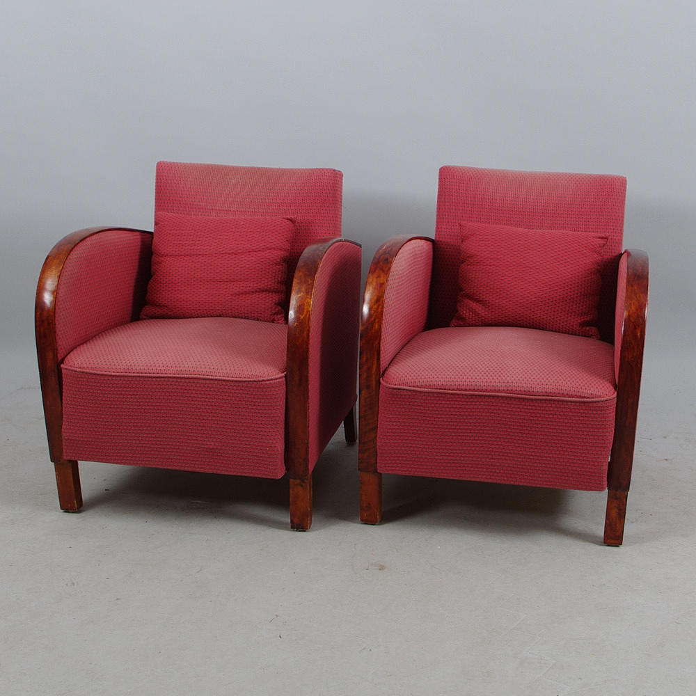 FÅTÖLJER, 1 par, 1930/40-tal.