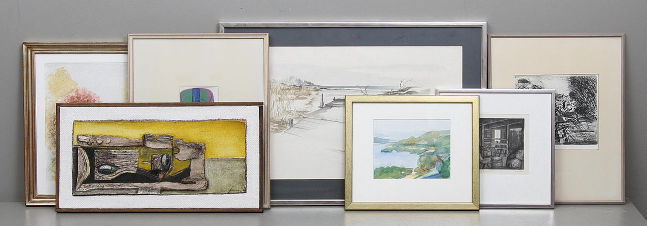 ÖSTGÖTAKONSTNÄRER. 7 st. Måleri och grafik.